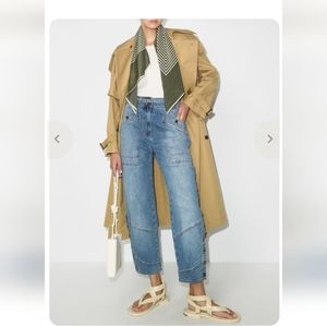 $575 Ulla Johnson Runway FW21 Harris  Light Wash High Waist Jeans Sz 4 EUC Blue